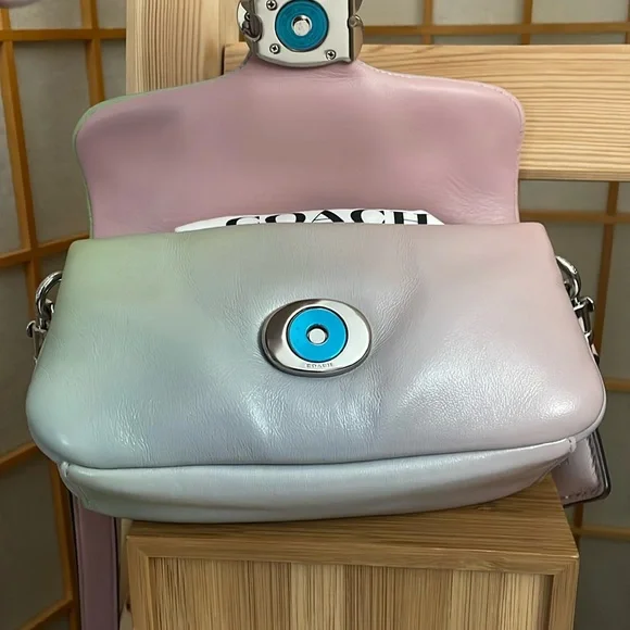 Coach Pillow Tabby 18 Bag in Multi Pale Pistachio, Blue & Pink - Picture 16 of 17